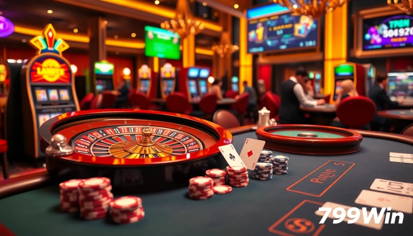 Join thrilling games at 789Win with vibrant casino visuals featuring roulette and poker.