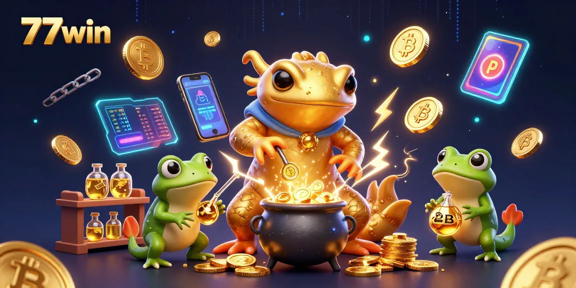Experience thrilling wins at 77win with our vibrant casino scene featuring golden alchemy and crypto!