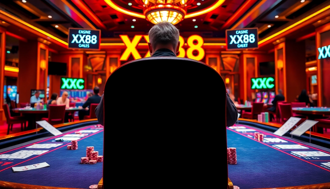 Dynamic gaming scene at XX88 Casino with poker chips and betting action.