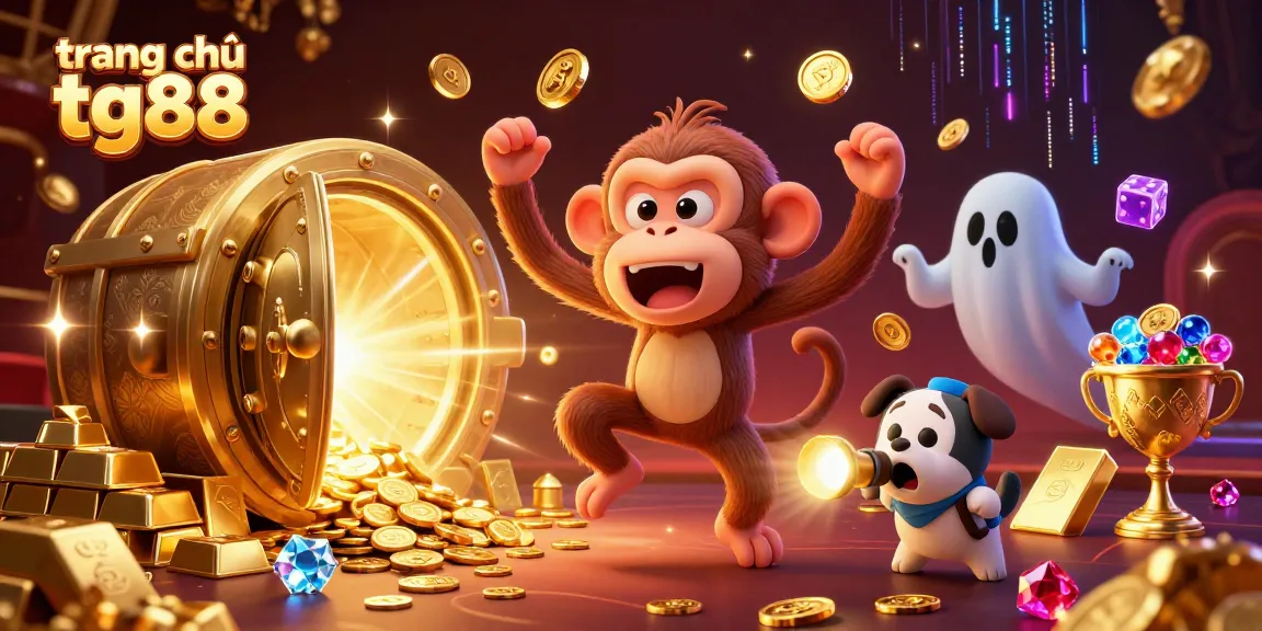Experience the excitement of trang chủ tg88 with a mischievous poltergeist monkey in a vibrant casino.