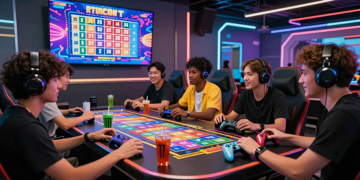 Exciting online gaming scene with friends playing xoso 66 lottery at a colorful virtual table, emphasizing social engagement.