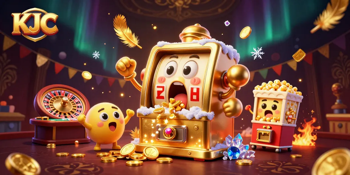 KJC celebrates victories with animated slot machines hitting jackpots amidst dynamic casino excitement.