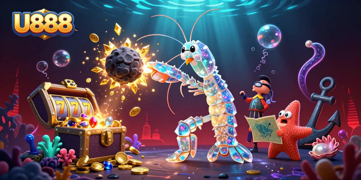 Experience U888 adventures with golden treasures exploding in this vibrant casino scene.