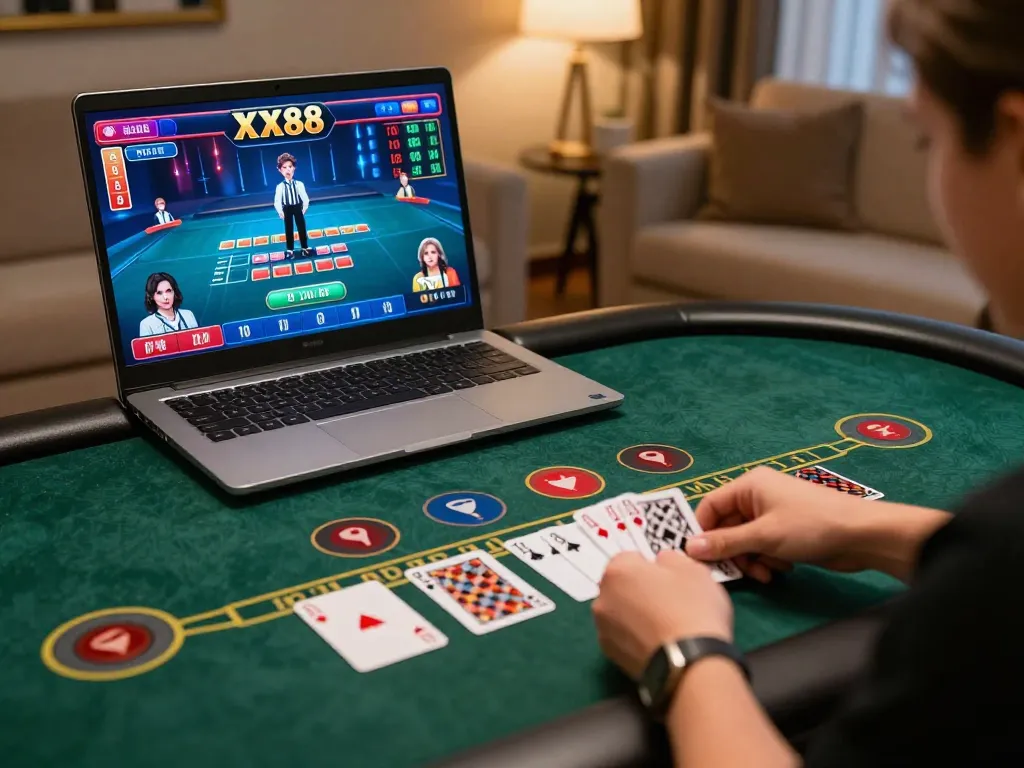 Players enjoying thrilling baccarat game at xx88 online casino with vibrant visuals and engaging gameplay.