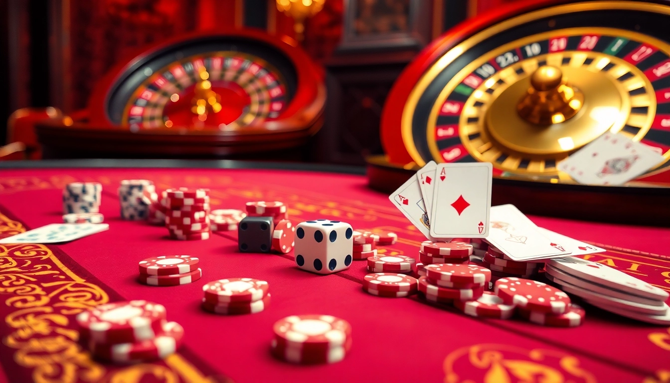 Experience thrilling gambling excitement at XX88 COM with a vibrant casino scene featuring cards and chips.