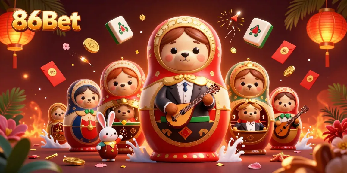Experience 86Bet with lively casino-themed characters and vibrant game elements