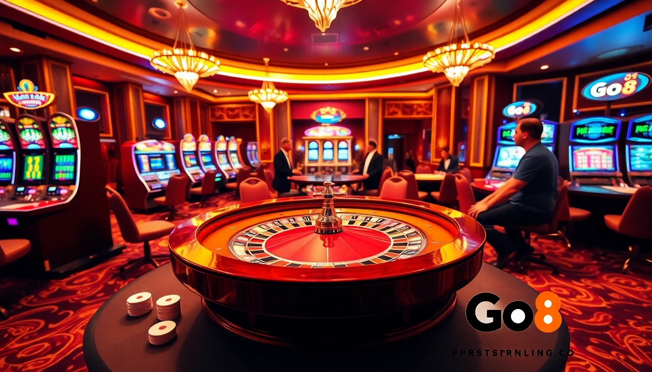 Experience high-stakes excitement at Go8's vibrant casino games with thrilling roulette and slot machines.