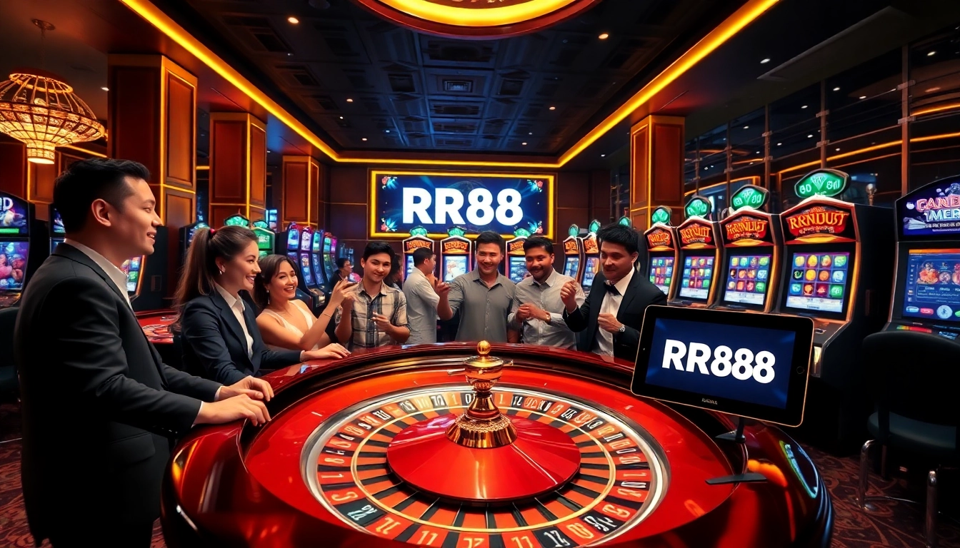 Exciting roulette game at RR88 casino showing vibrant atmosphere and sleek gambling interface.