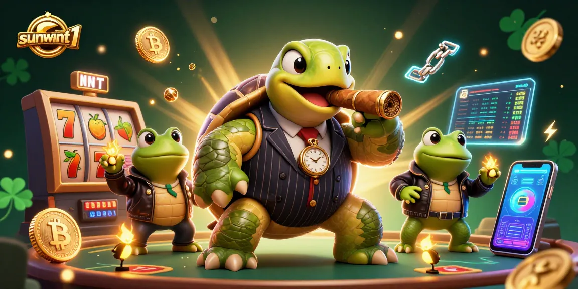 Unlock jackpots with sunwint1 in this vibrant casino scene featuring animated characters and slots.