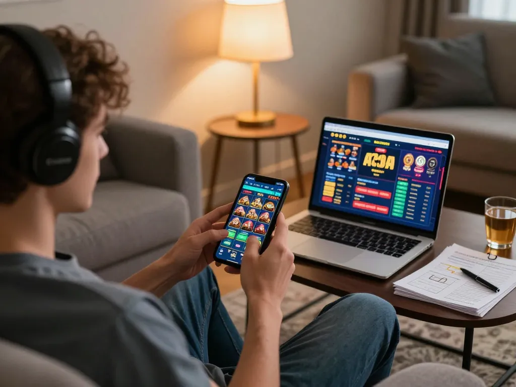 Engaging mobile gaming experience showing giải mã số học strategies in action, featuring a player focused on betting options.