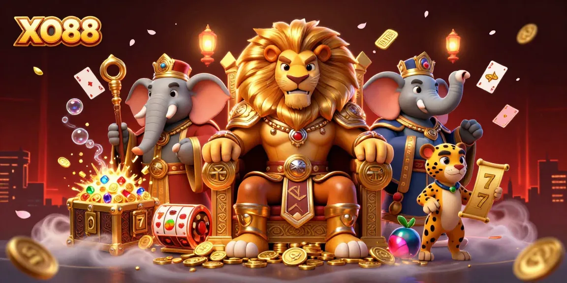 Engage in thrilling gaming with XO88 featuring vibrant characters and exciting slot elements.