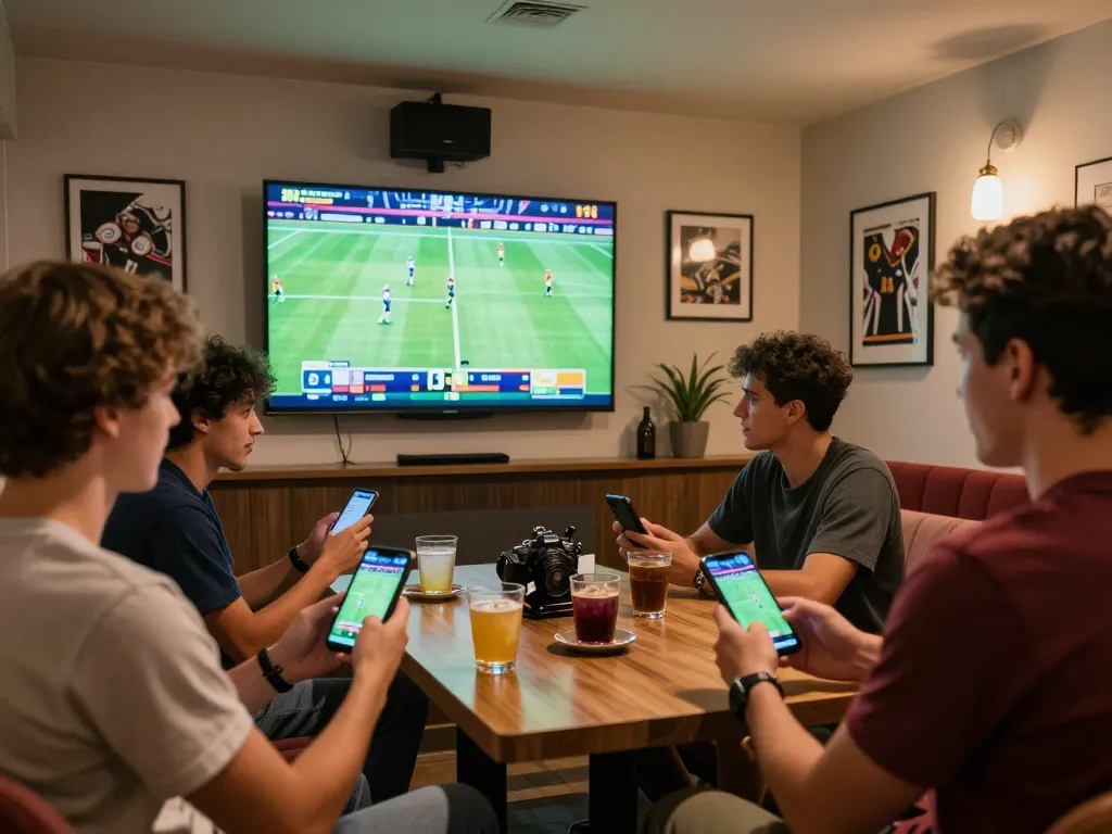 Catch the excitement with 23WIN as friends enjoy live sports betting together.