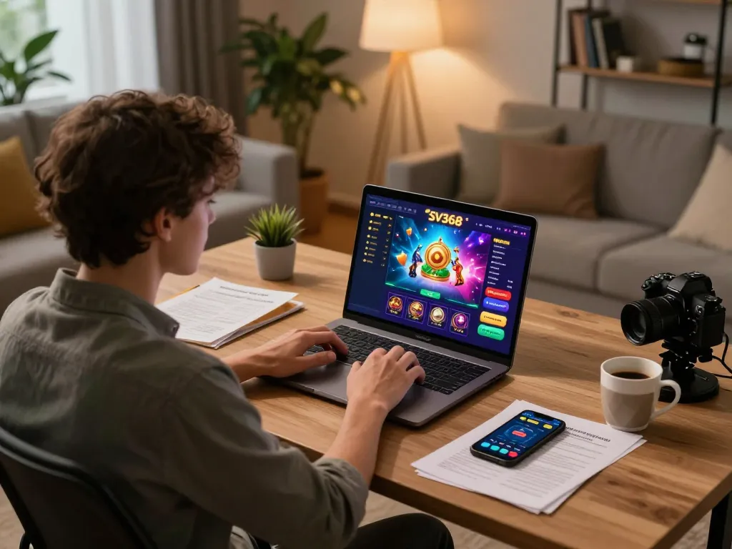 Engaging in online gaming at SV368, showcasing the user interface and strategic notes.