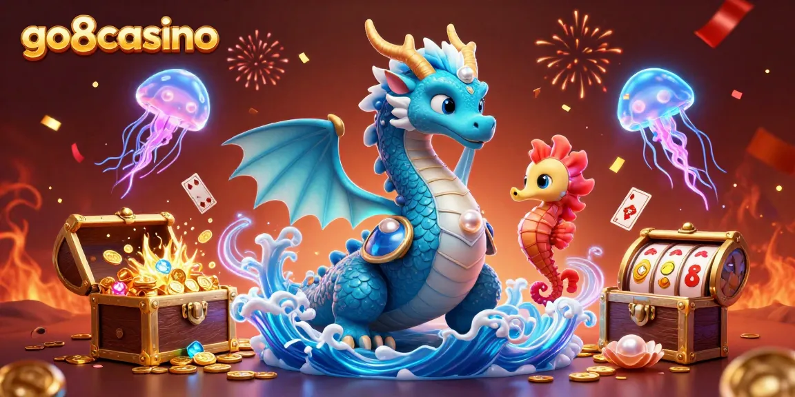 Experience the excitement of go8casino with vibrant games and dazzling elements in a rich underwater scene.
