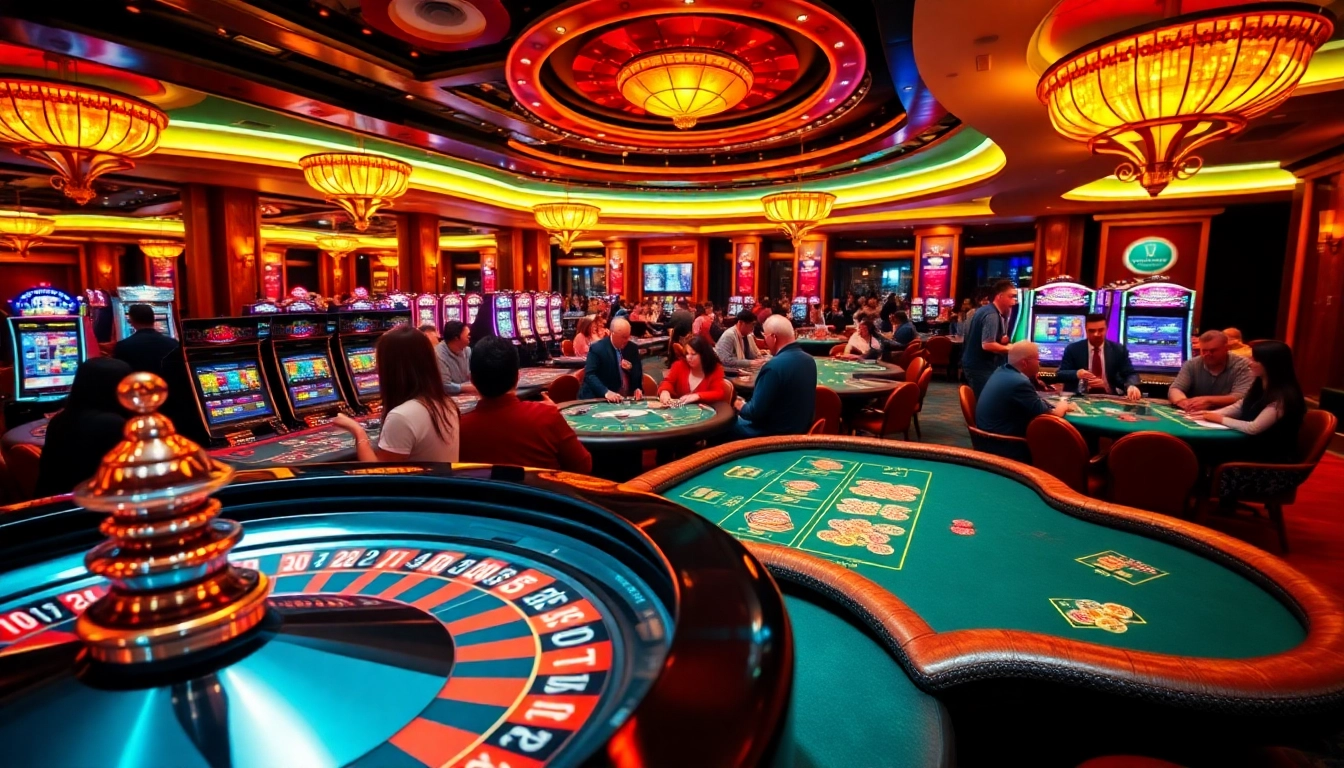 Nora Nổ Hũ Đổi Thưởng experience at https://nohudoithuong.us/ with poker tables and vibrant roulette wheels.