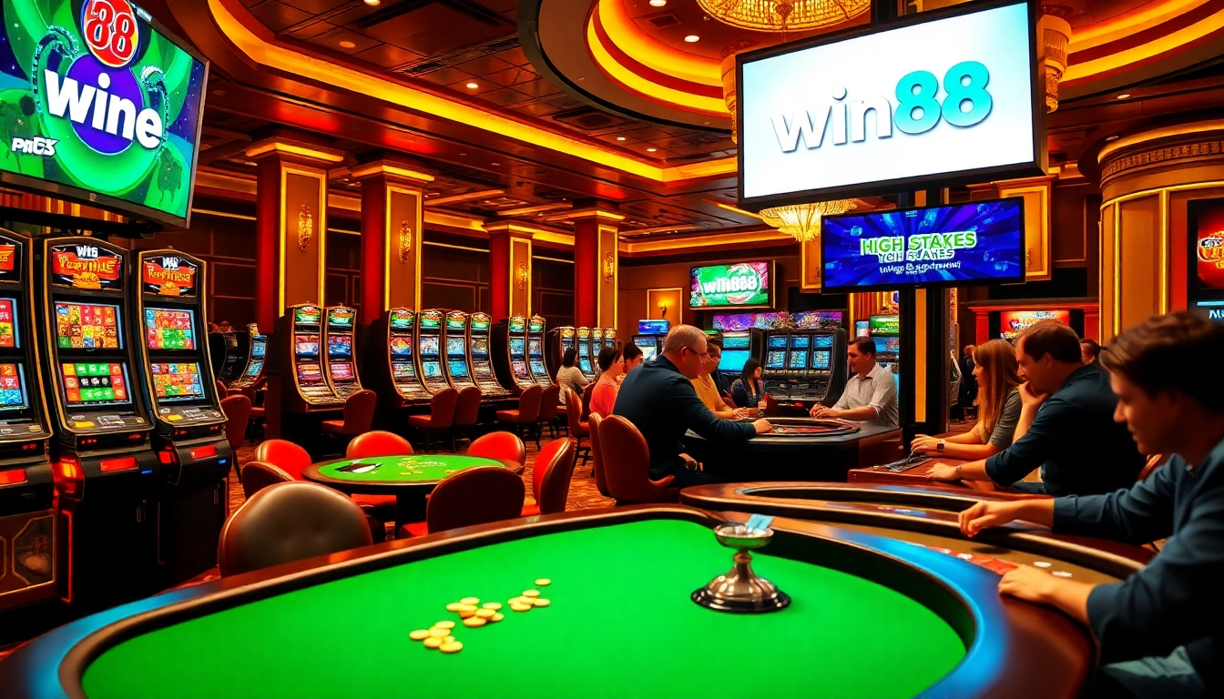 Experience the thrill of gaming at win88 casino with vibrant slot machines and exciting tables.