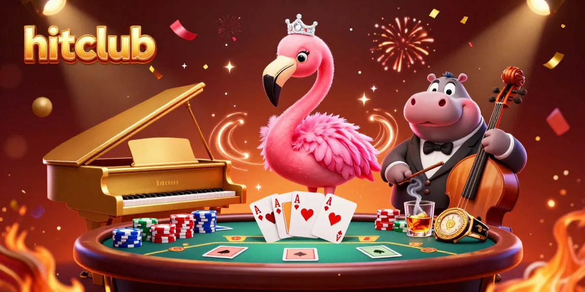 Experience winning strategies at hitclub with a vibrant casino scene featuring lively characters.