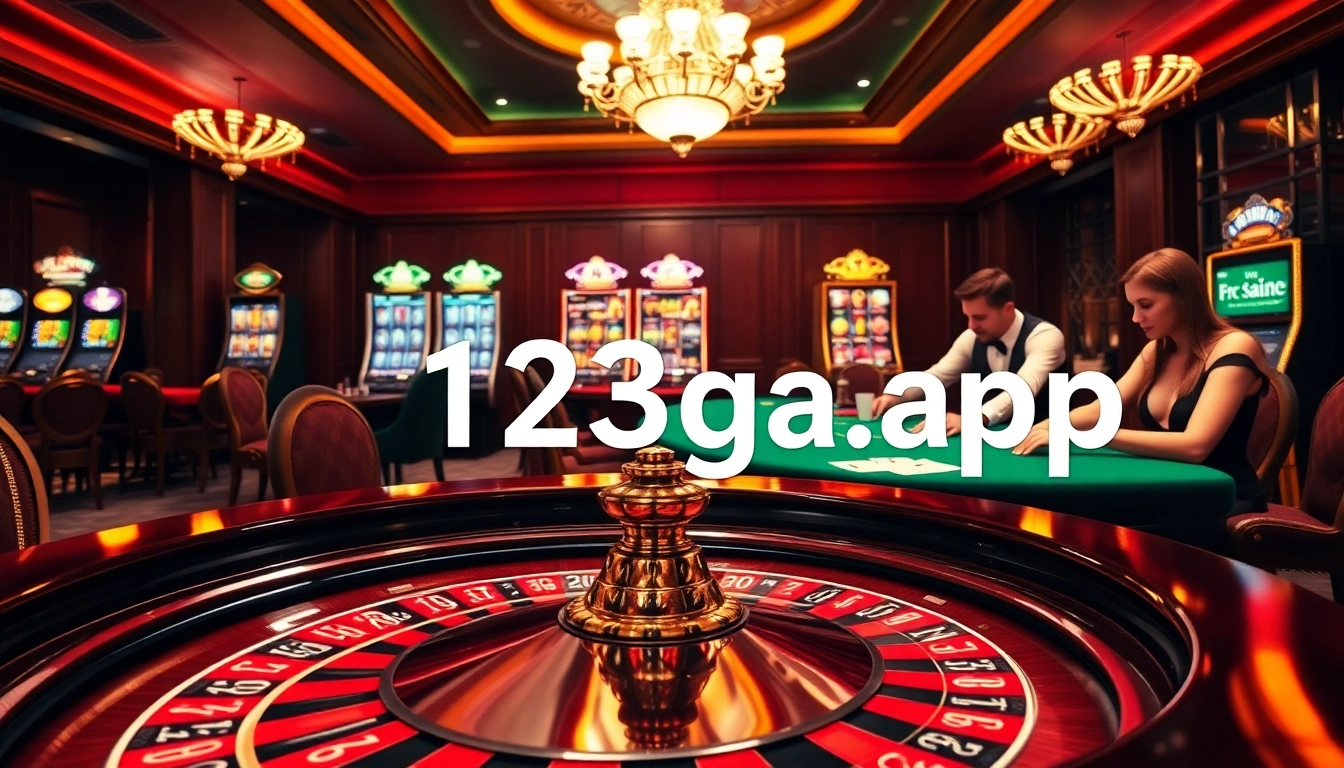 Engaging players at a vibrant casino table, highlighting 123ga.app for online gambling excitement.