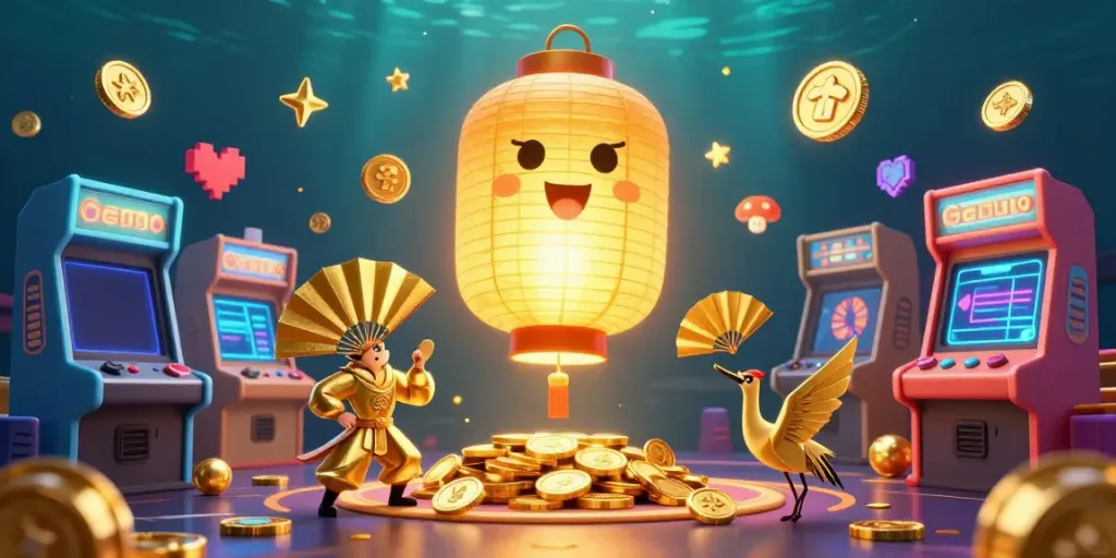 Experience the gaming excitement with GG88 at a vibrant casino, featuring dynamic characters and game elements.