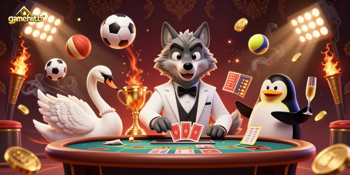 Play exciting games at gamehitclub with lively characters and dynamic elements in a vibrant casino scene.