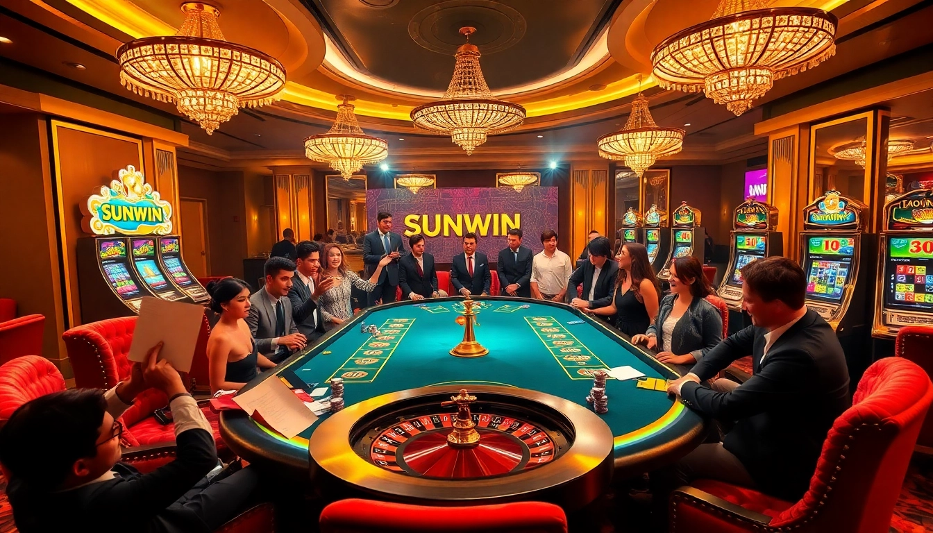 Experience the thrill of gambling at Sunwin's luxurious casino tables.