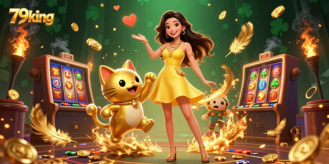 Experience thrilling gameplay action at 79king online casino, featuring colorful slot elements and a joyful atmosphere.