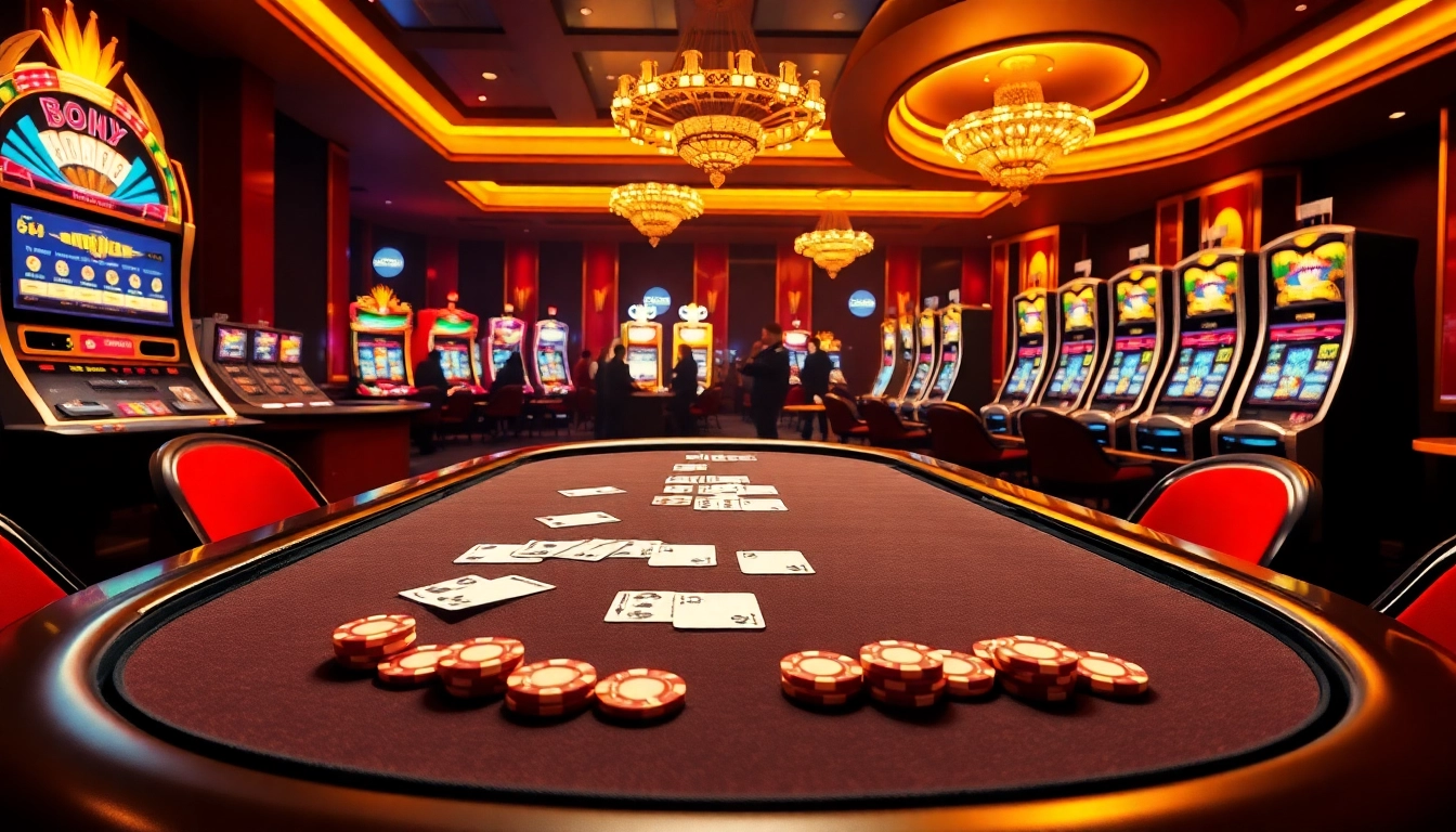 Experience the thrilling atmosphere of 65A casino with vibrant poker games and exciting slot machines.