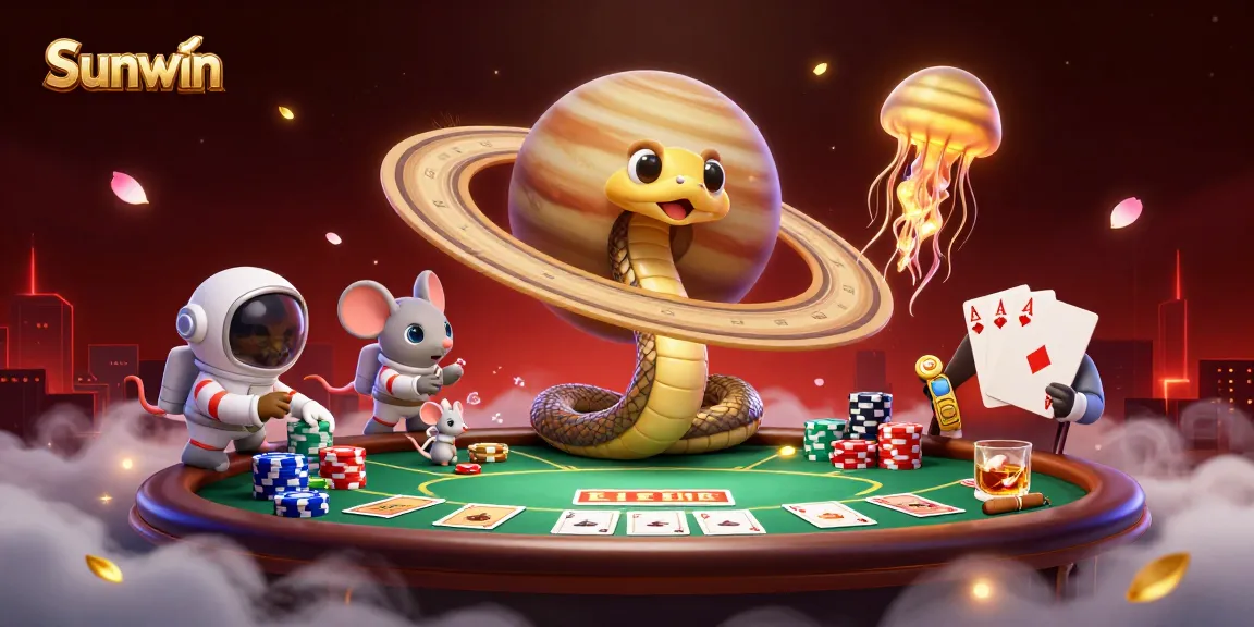 Experience exciting bets at Sunwin as astronaut mice wager on a cosmic roulette.