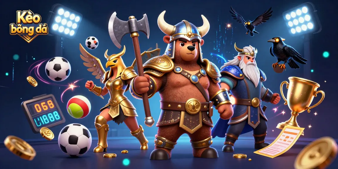 Experience thrilling Kèo bóng đá action with sports elements and dynamic characters in a vibrant illustration.
