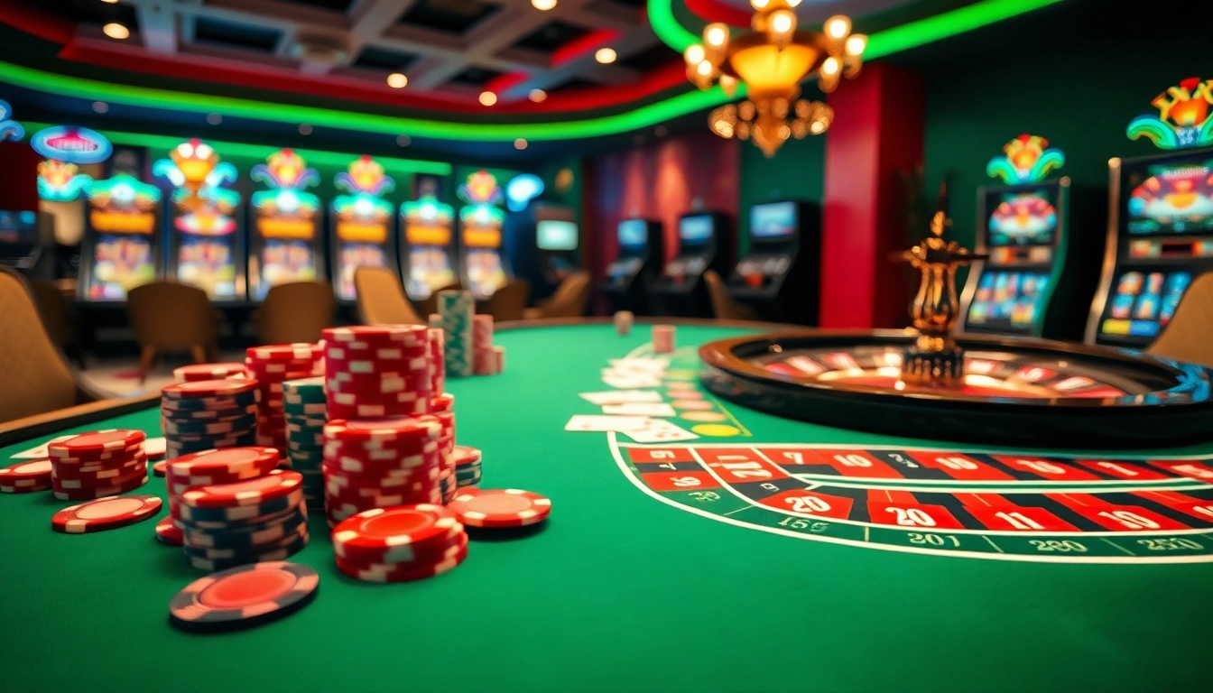 Engage in thrilling poker action at XX88's elegant casino table with vibrant chips and cards.