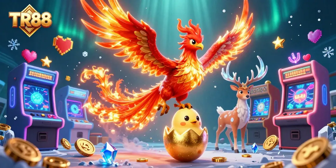 Experience TR88 winning strategies with rich gaming action from fantasy elements in a vibrant casino scene.
