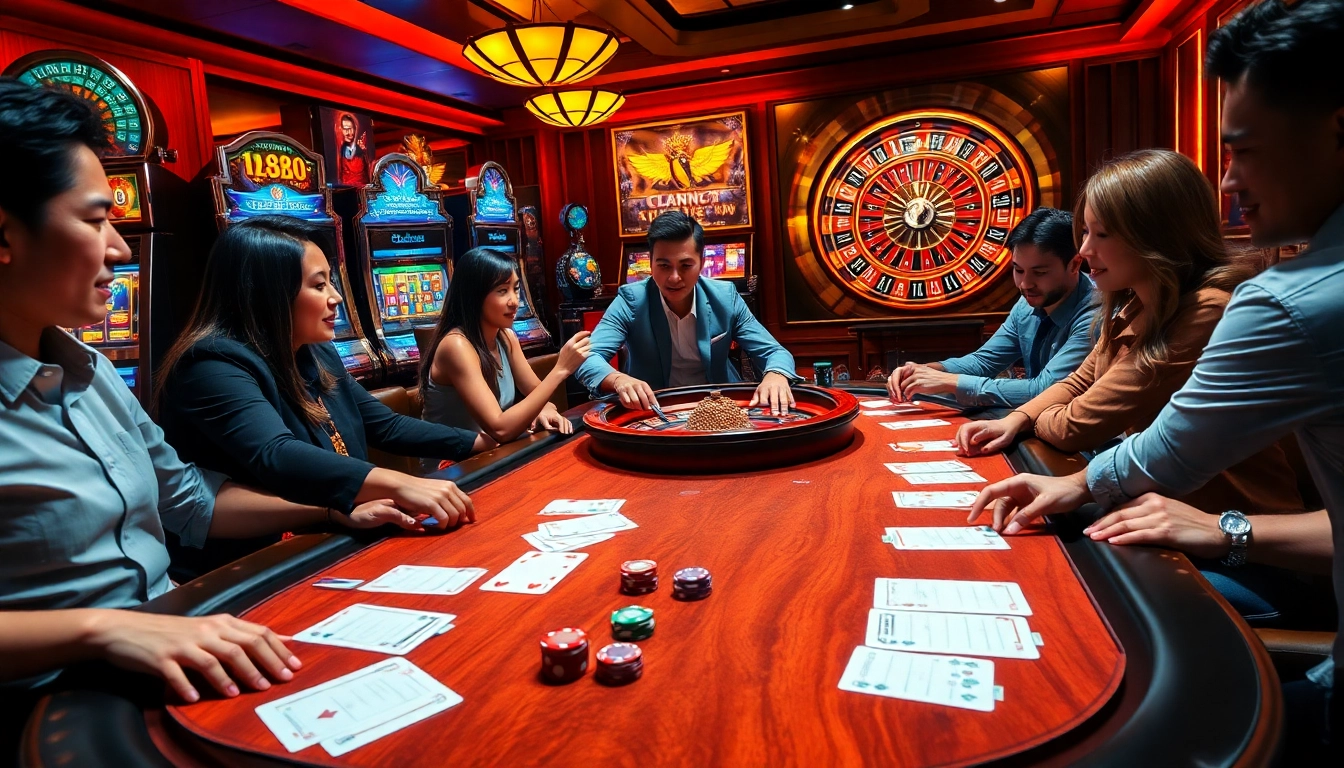 Experience exciting gameplay at 399Bet.com with a vibrant casino filled with poker chips and slot machines.