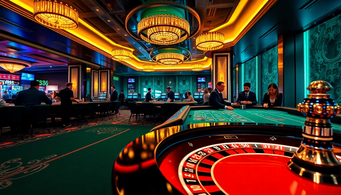 Experience high-stakes excitement at HB88's modern casino tables filled with vibrant games.