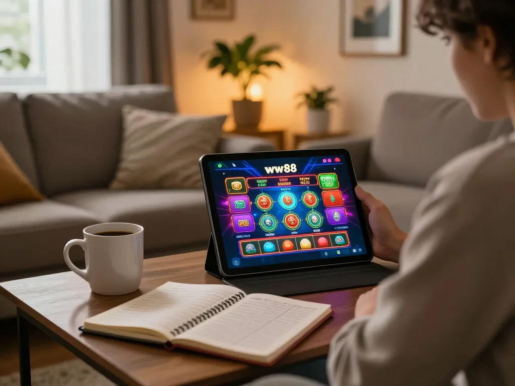 Engaging in exciting gameplay on the ww88 online casino platform from the comfort of home.