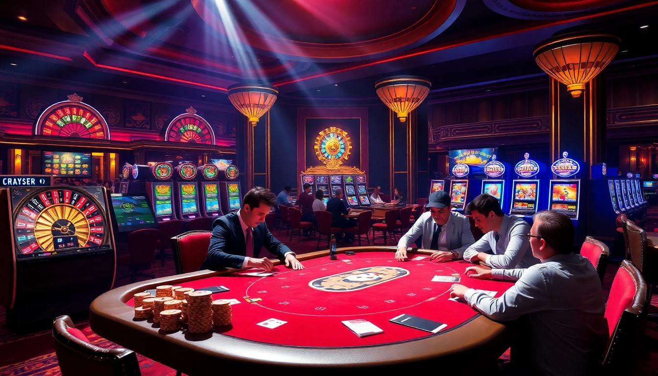 Experience the thrill of 789P with professional poker players at a luxurious casino table.