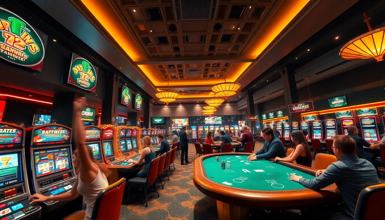 Engaging casino scene highlighting https://onew88.com/ with vibrant gaming action.