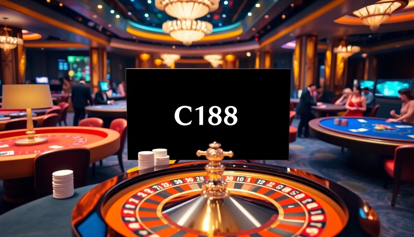 C168 players engaged in high-stakes casino games with vibrant tables and chips.