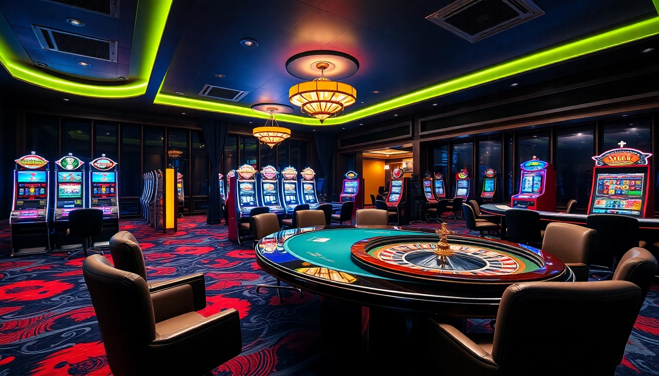 Experience the excitement of gambling at XX88 with a luxurious casino gaming scene featuring poker tables and slot machines.