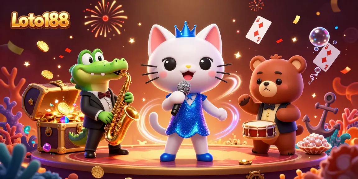Loto188 offers an exciting gaming experience with lively characters and vibrant casino elements.