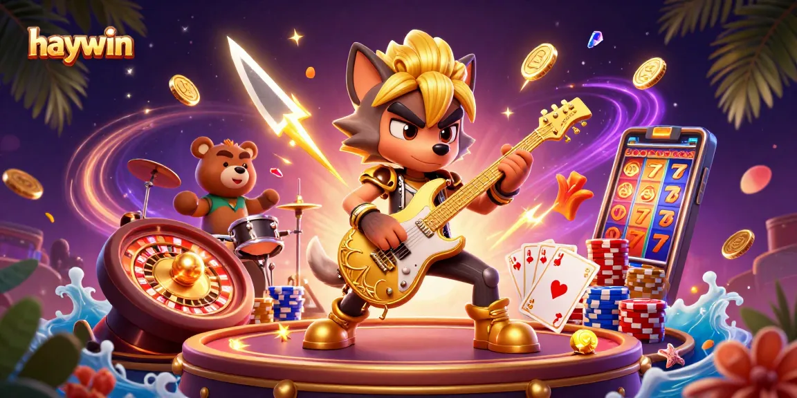 Experience the thrilling gaming atmosphere at haywin with a vibrant 3D casino concert scene.