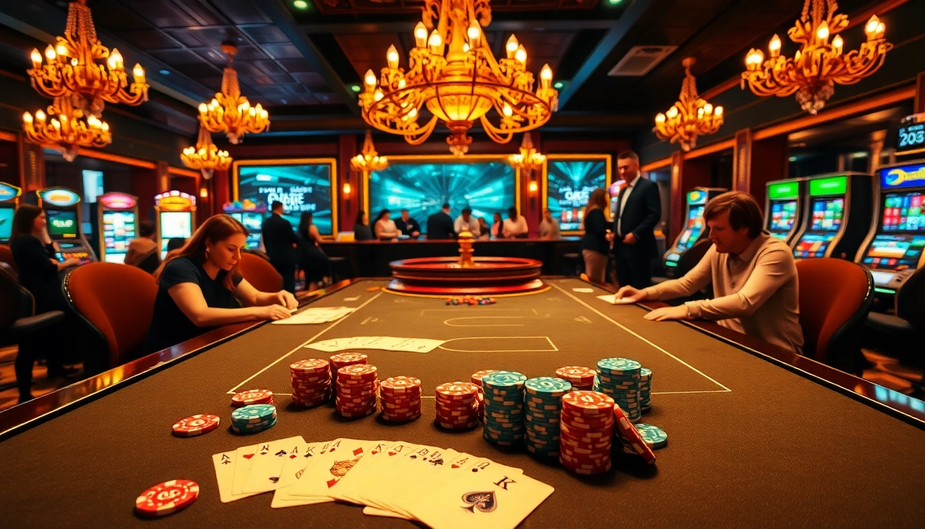 Experience the thrill of link DEBET at a luxurious casino with poker, roulette, and slots.