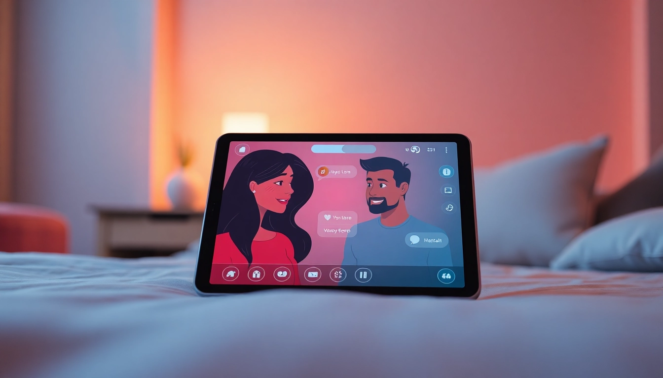 Engaging Sex AI chat interface showcasing animated characters in conversation.
