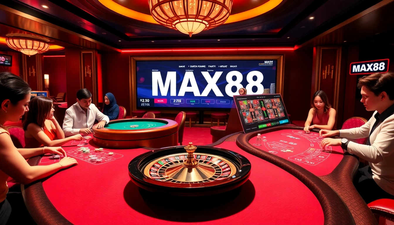 Experience the thrill of gambling at MAX88 casino with vibrant tables and exciting gameplay.