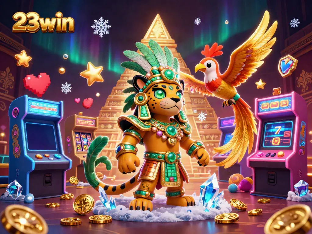 Play jackpot slots with 23win featuring vivid Mayan theme and vibrant game elements.