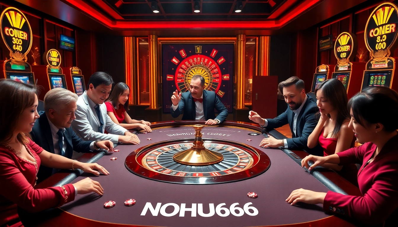 Players engage in thrilling bets at NOHU666's luxurious casino gaming table, enhancing the excitement.