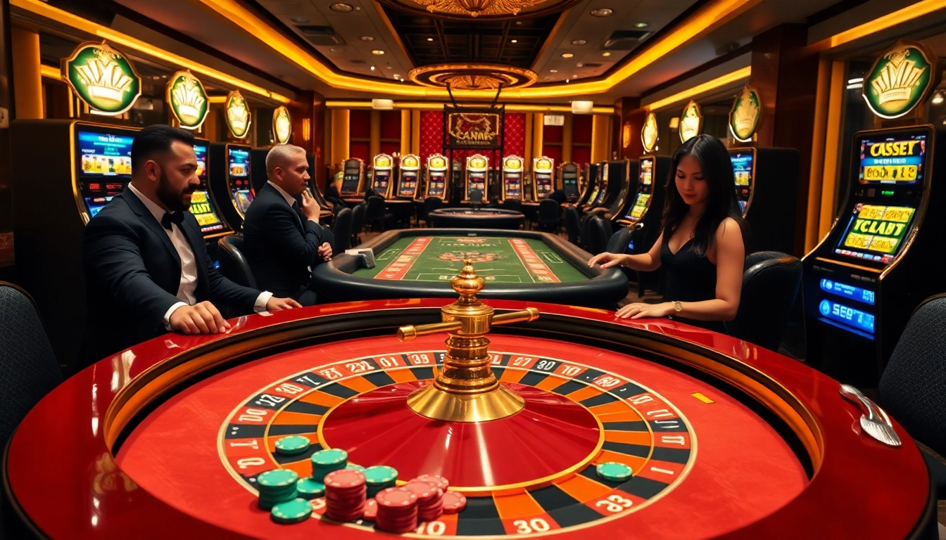 Spinning the roulette wheel at https://8xx.golf/ in a luxurious casino environment filled with excitement.