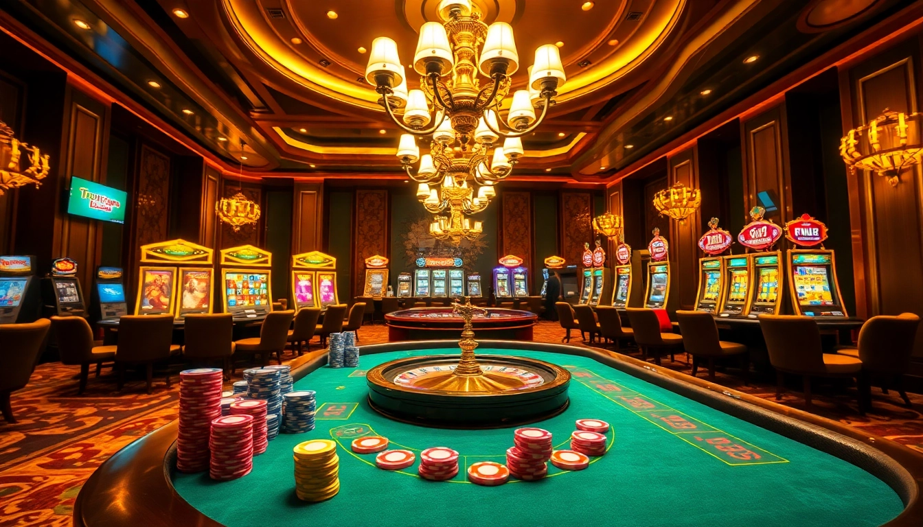 Engage in thrilling gameplay at the truyen qq casino, showcasing exciting poker and roulette action.