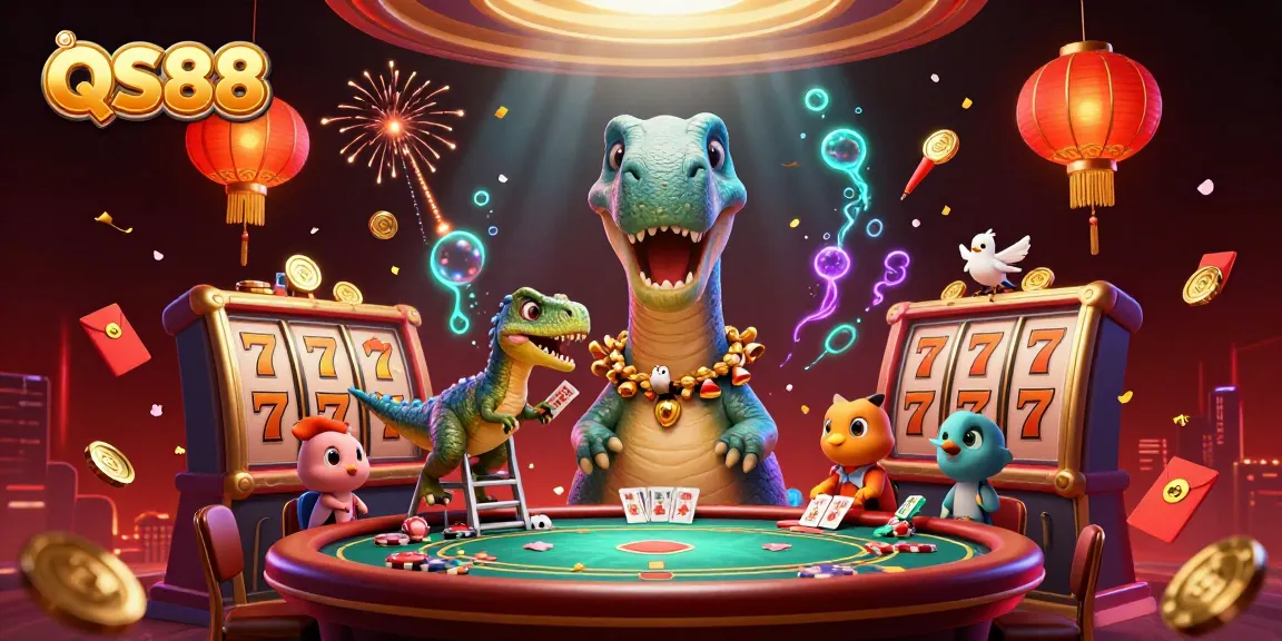 Experience thrilling gameplay at QS88, featuring vibrant characters and dynamic casino elements.