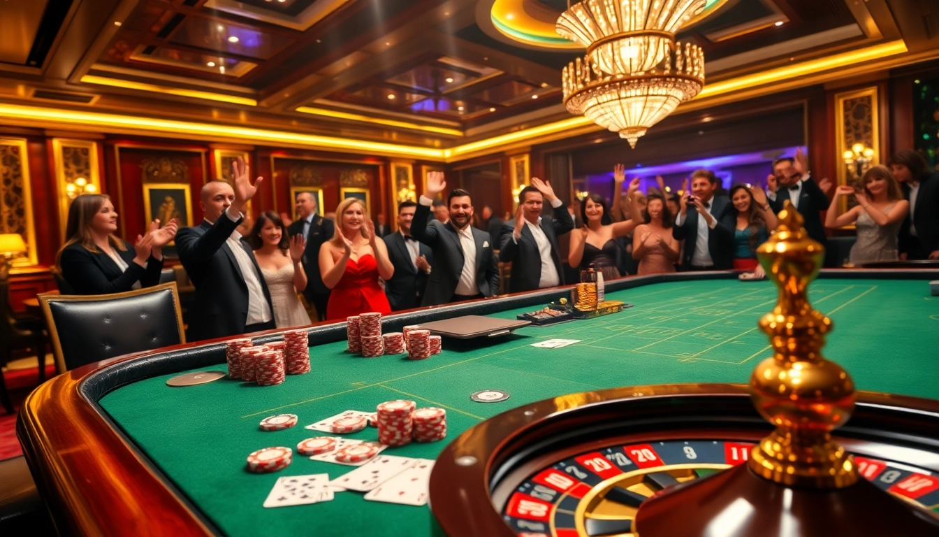 Exciting WIN at HITCLUB casino featuring vibrant poker chips and a roulette wheel.