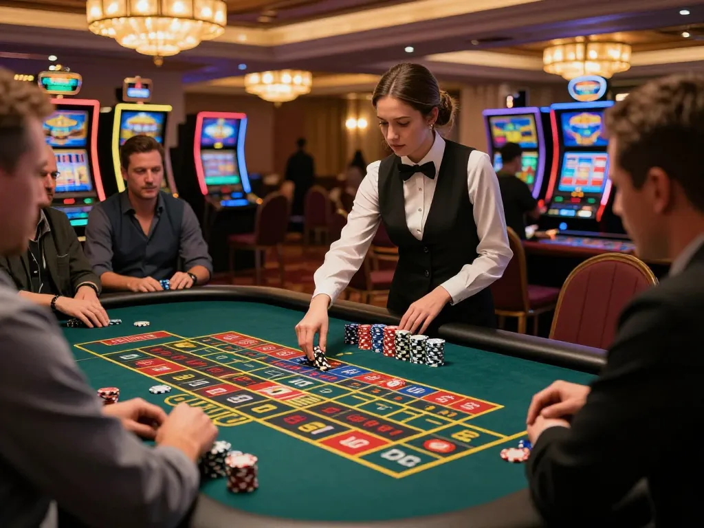 Players engaging in thrilling roulette action at the VK88 casino, capturing the excitement and vibe of strategic gambling.